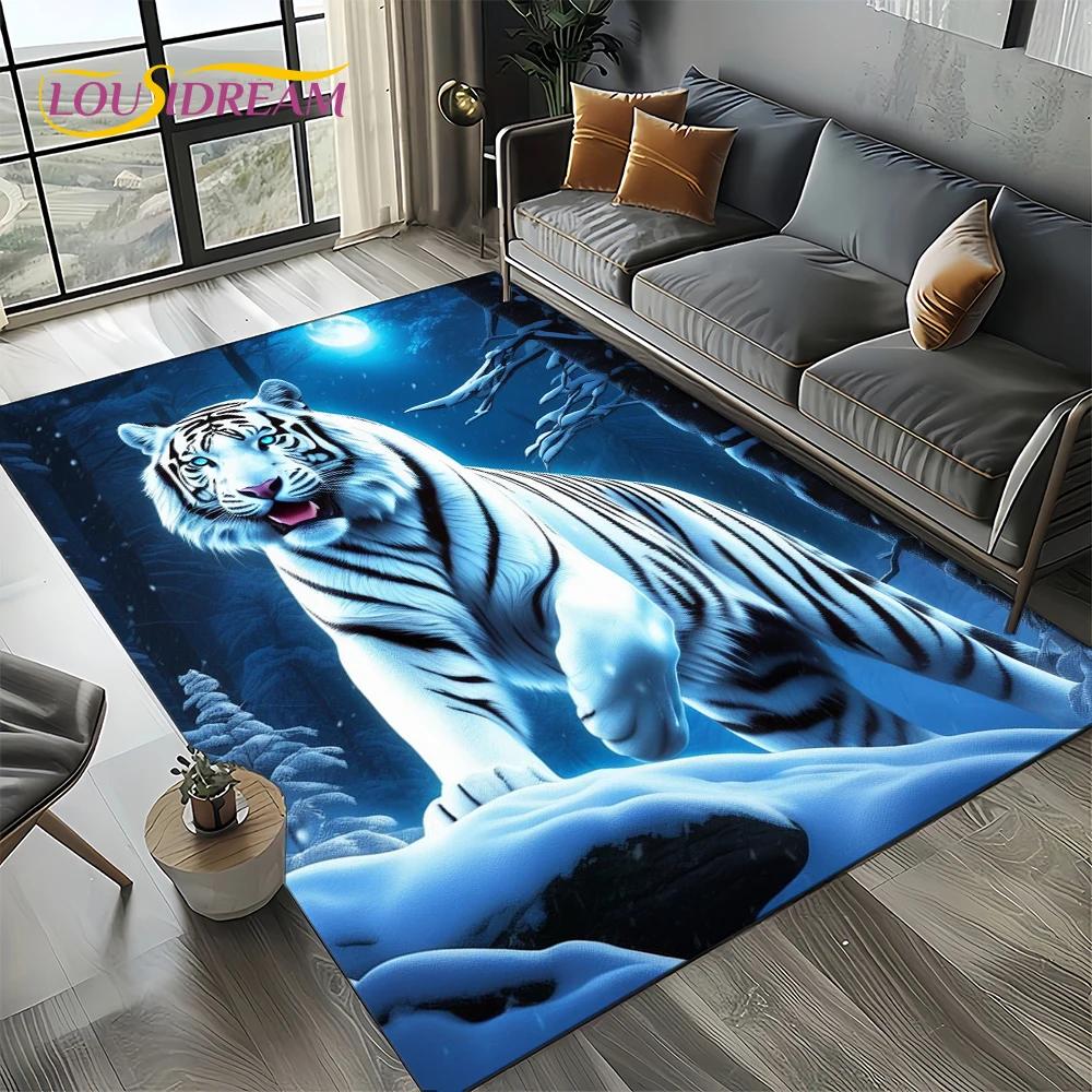 27 Style New Fierce Tiger Lion Leopard Beast Animal Wildlife Cartoon Carpet Rug for Living Room Bedroom Sofa,Non-slip Floor Mat