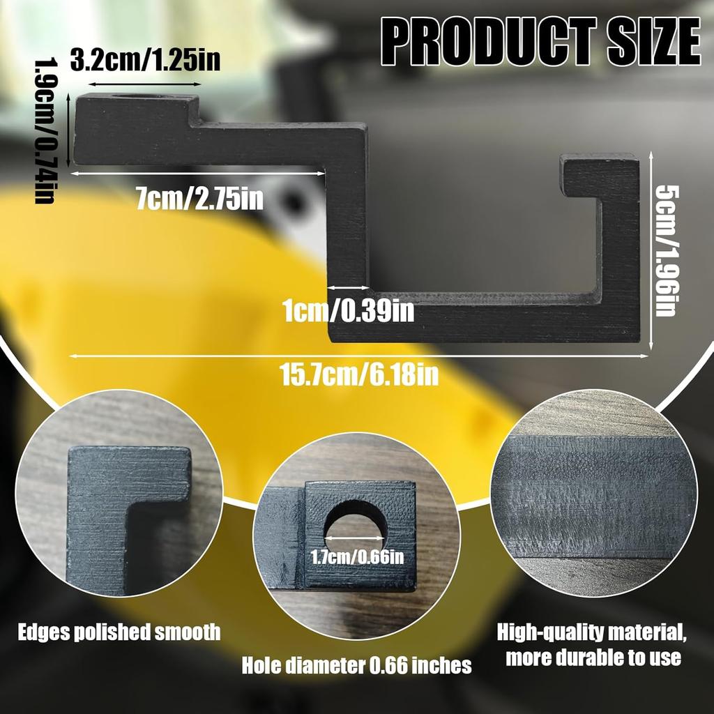 Hard Hat Holder For Truck Seat Bamboo Hard Hat Hook For Seatback, Headrest Hooks For Car, Portable Hard Hat Hanger, Holds Hard Hat And Vest With Ease