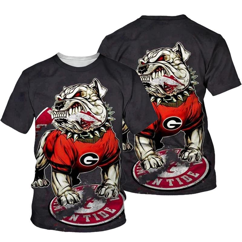 Letní móda velkých velikostí Ležérní Potisk vzoru psa Pánské 3D tričko s kulatým výstřihem volný top Prodyšné a pohodlné