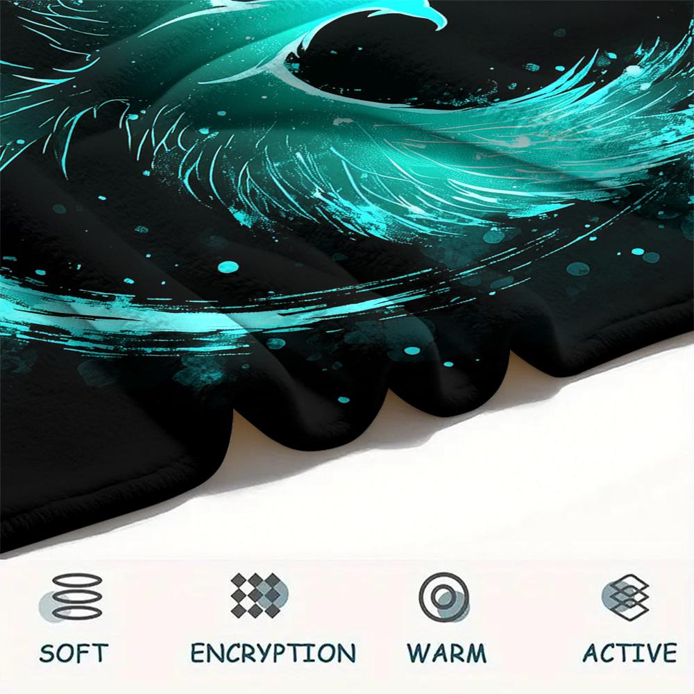 Sparkling Phoenix  Print Flannel Blanket, High quality Comfortable for All Seasons, Home Decor, Warmth and Comfort