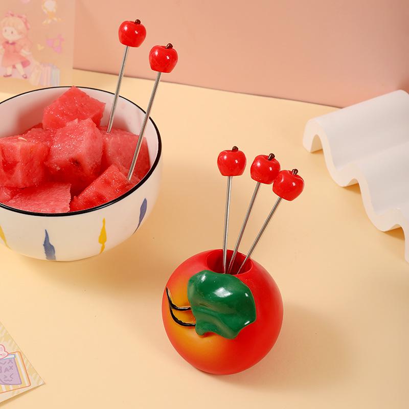 Creative Heart-Shaped Fruit Skewer Set - Stainless Steel Forks for Restaurants & Gifts