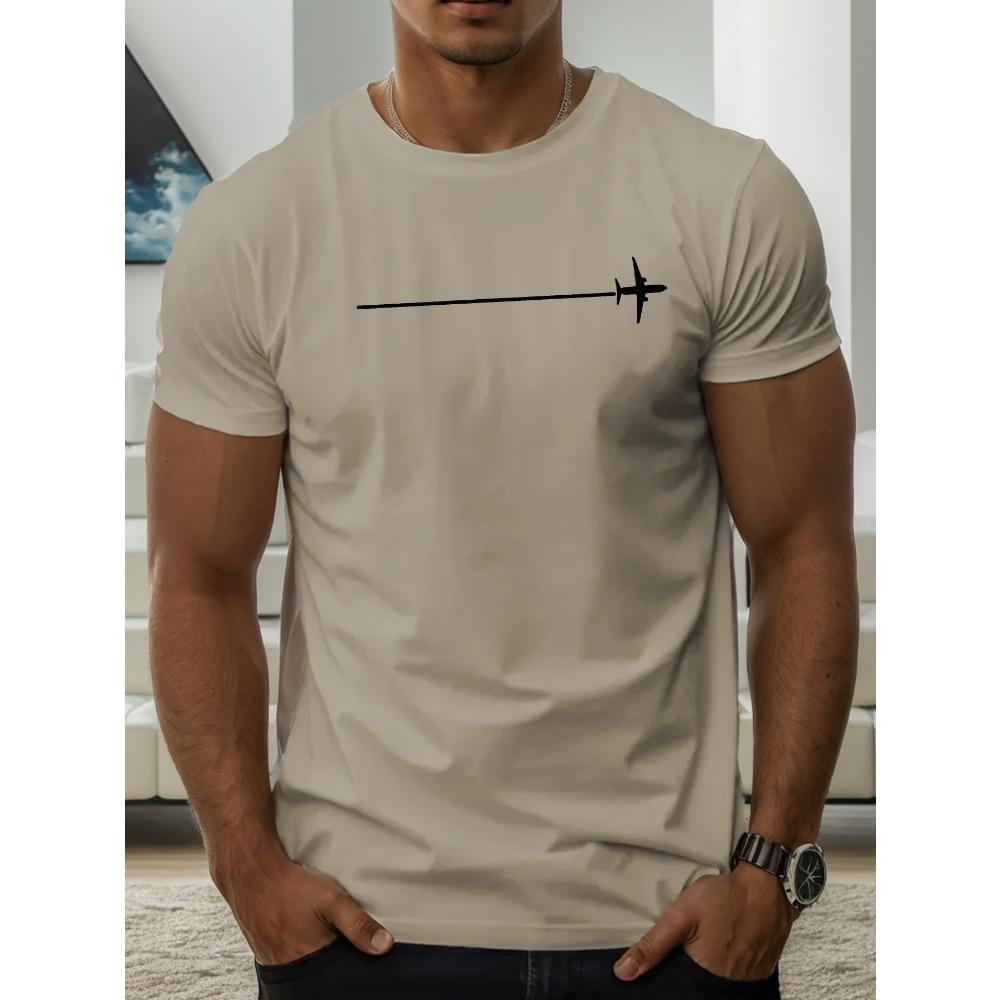 

Мужская летняя модная повседневная свободная и простая футболка с коротким рукавом и круглым вырезом с принтом в виде самолета 6XL