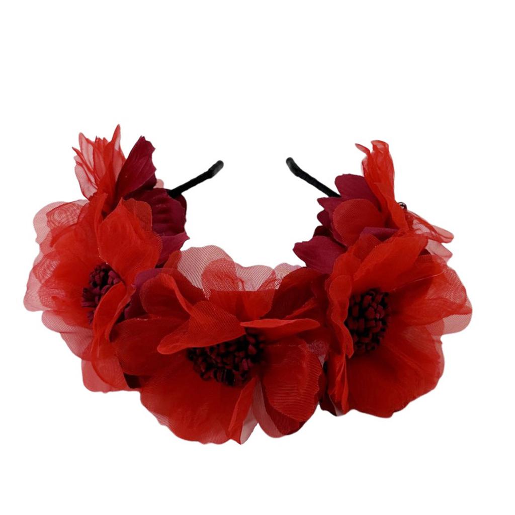 Daisy Flower Headbands Women Bridal Wedding Hair Hoop Simulation Rose Hairhoop for Daily Wear and Special Occasion