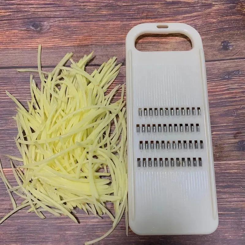 Restaurant-Grade Silk Grater & Julienne Slicer with Anti-Injury Device for Zucchini, Vegetables, and Taro
