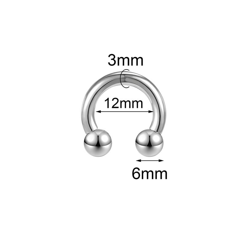 

ZS 1 шт. 2/4/6/8G нержавеющая сталь подкова носовое кольцо для мужчин с внутренней резьбой большой калибр пирсинг уха расширитель перегородки пирсинг Style 7