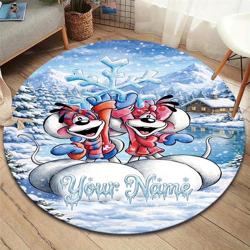 Diddl Custom Name Round Area Rug,Carpet Rug for Living Room Bedroom Sofa Playroom Decor,Non-slip Floor Mat