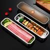 201 Stainless Steel Bacon Tray With Lid, Suitable For Fruits, Vegetables, And Meats, Kitchen Cleaning, And Refrigerator Storage