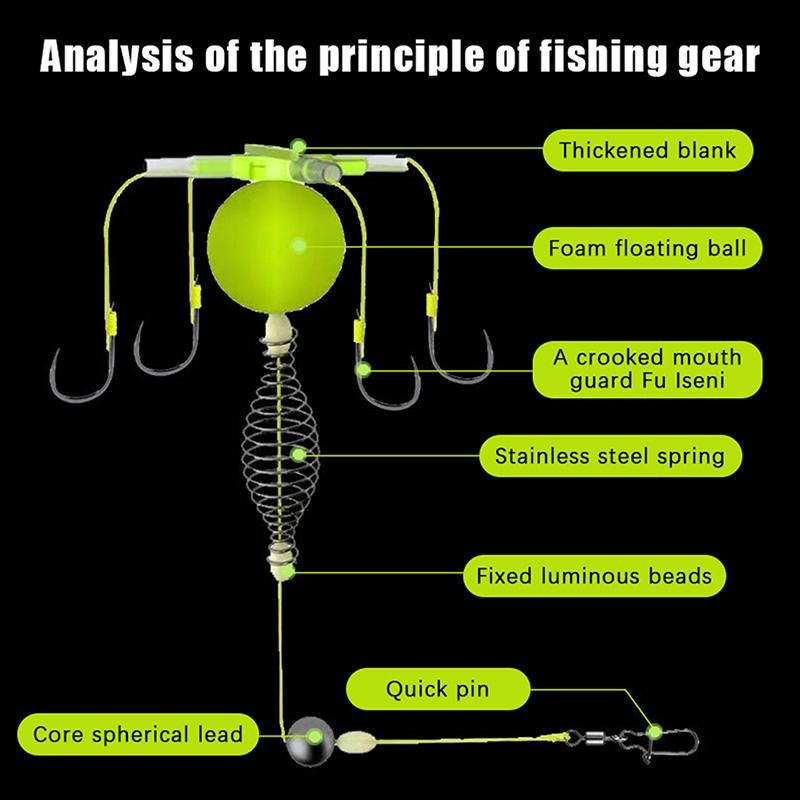 1Pc Fishing Bait Cage Carbon Steel String Hook Fishing Set Anti Winding Bait Cage Float Line Group Feeder Sinker Fishing Tackle