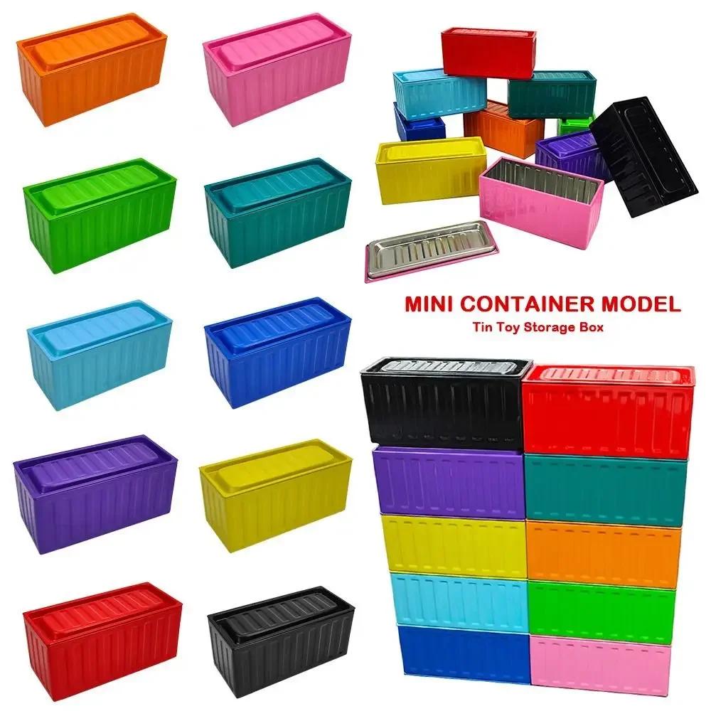 Wrought Iron Mini Container Model Retro Industrial Style Metal Box Tin Toy Storage Box Model Ornaments Small Size