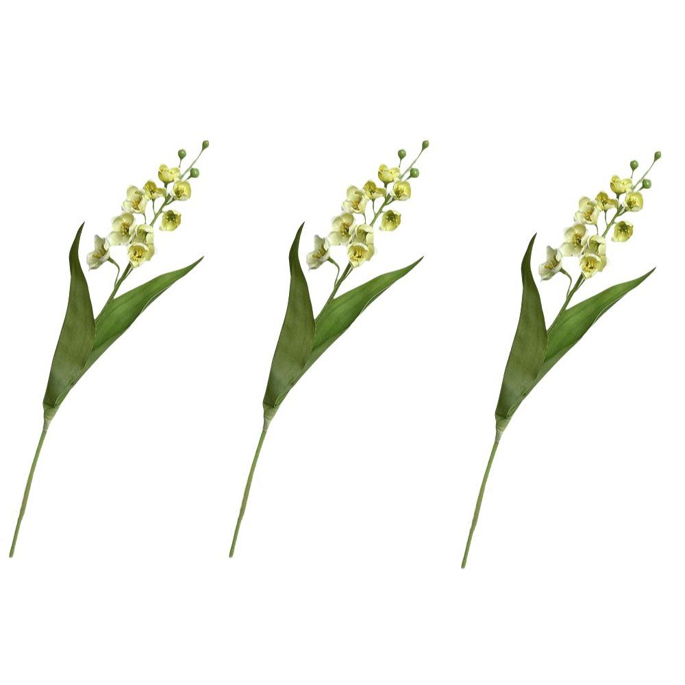 3PCS 40 CM Artificial Flower Branches Lifelike Wind Chime Grass Fake Flowers  Photography Prop жёлтый