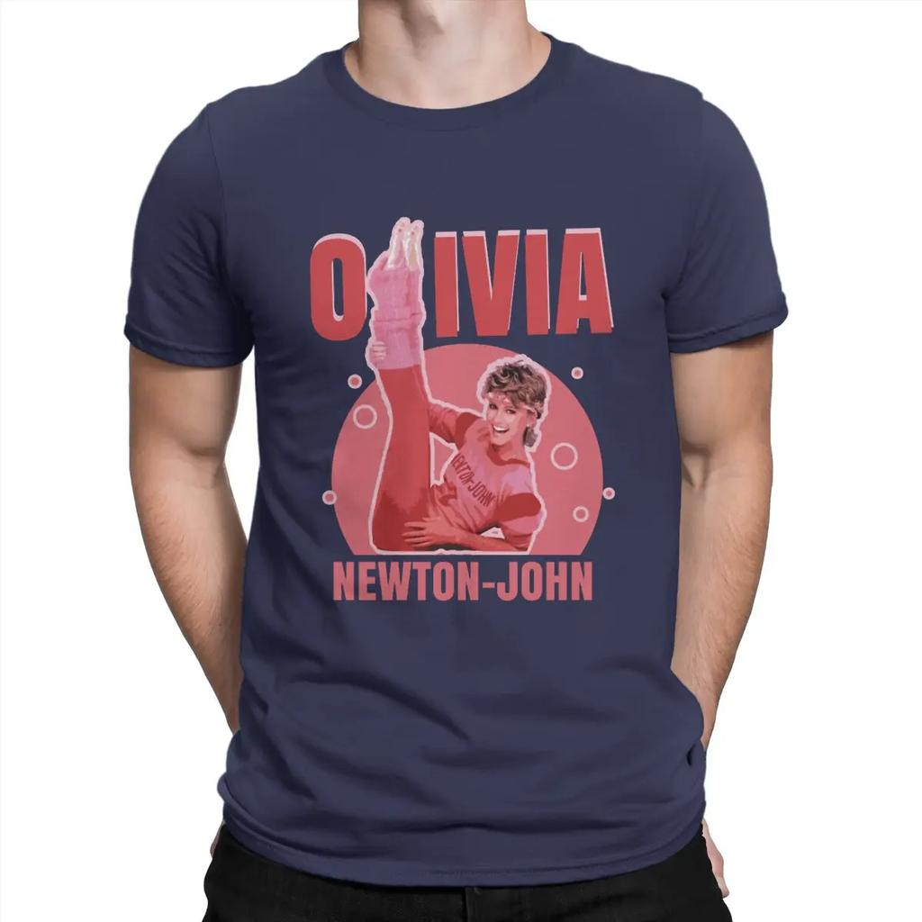 Herren Australien Pop Weibliche Sängerin T-Shirts Olivia Newton John Baumwollkleidung Lustige Kurzarm Kragen T-Shirts Sommer T-Shirt