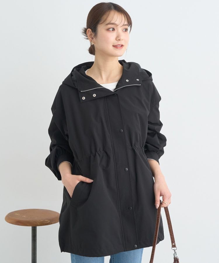 Music Drawstring Black [Earth & Ecology] Outerwear, Mid-Length Hoodie, Women's,