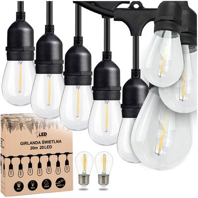 Trädgårdsbelysning 20m x 20 glödlampor e27 ip65 helårs vattentät LED SOLUTION