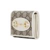 Gucci Horsebit 1955 Vintage Gold Buckle Logo Canvas And Leather Short Wallet Women Wallet Ebony White 621891-92TCG-9761
