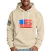 Men's Loose Flag Printed Hooded Sweatshirt Men's Casual Fashion Sports Sweatshirt