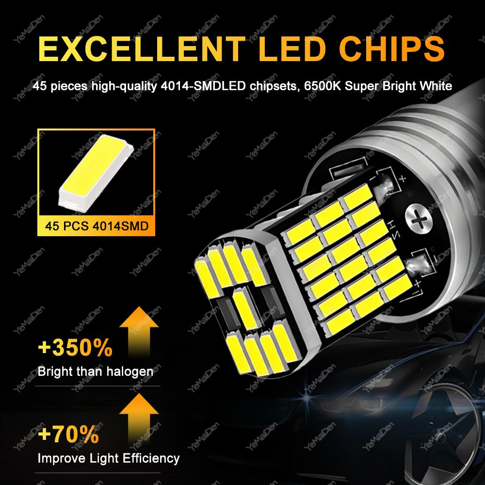 2/4/8 PCS P21W Ba15s 1156 1157 Bay15d LED Bulb Canbus 12V 24V 4014-45SMD 6500K White Car Turn Signal Backup Brake Parking LightsTurn Signal 2