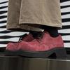 Spring Japanese Trendy Shoes, High-end Retro Niche 92332 Long Hair Red, Camel, beige-J