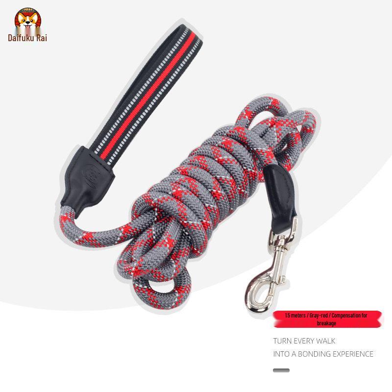2m Anti-Shock Dog Leash with Collar for Medium & Large Breeds - Golden Retriever & Teddy Training Rope
