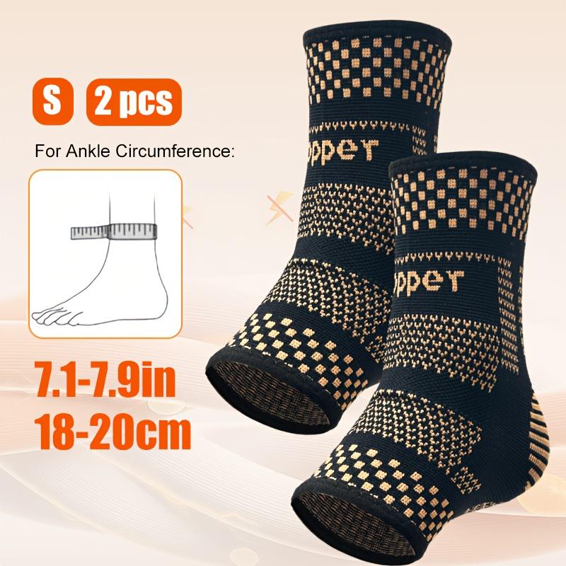 2Pcs Copper Ankle Brace,Infused Ankle Support Compression Sleeve for Men Women,for Foot Pain,Sprained Ankle,Recovery,sports