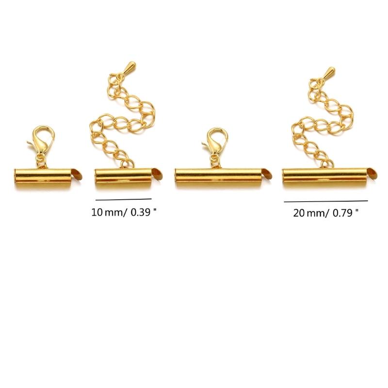 Set of 10 Versatile Connectors Crimp End Caps Extending Chains Jewelry Findings DIY Bracelet Jewelry Making Accessories