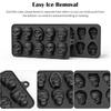 3 Pack 10 Cavities 3D Skull Ice Cube Mold Silicone Tray Maker Halloween Party Baking DIY Tools for Whiskey Cocktail Drinks