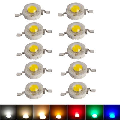 10x 1W LED SMD lustinis karoliukas prožektorius balta raudona žalia mėlyna geltona šviesa lempa