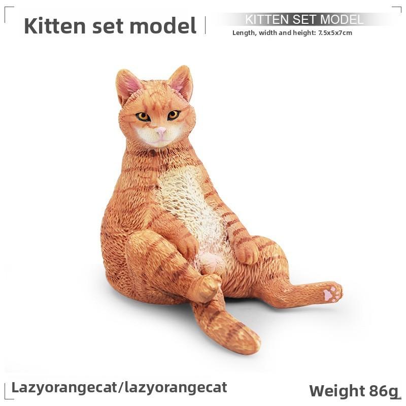 Realistic Cat Model Pvc Figurine Lazy Orange Black White Cat Decor Collectible Toy For Animal Enthusiasts