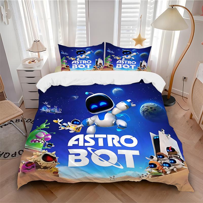 Astro Bot Adventure Print 3Pcs Bedding Setduvet Cover With 2 Bedropillowcase Home Birthday Gift