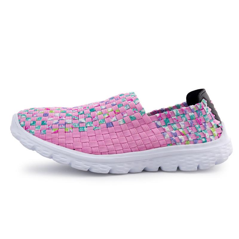 Women s Breathable Elastic Woven Slip-On Casual Shoes 35 розовый