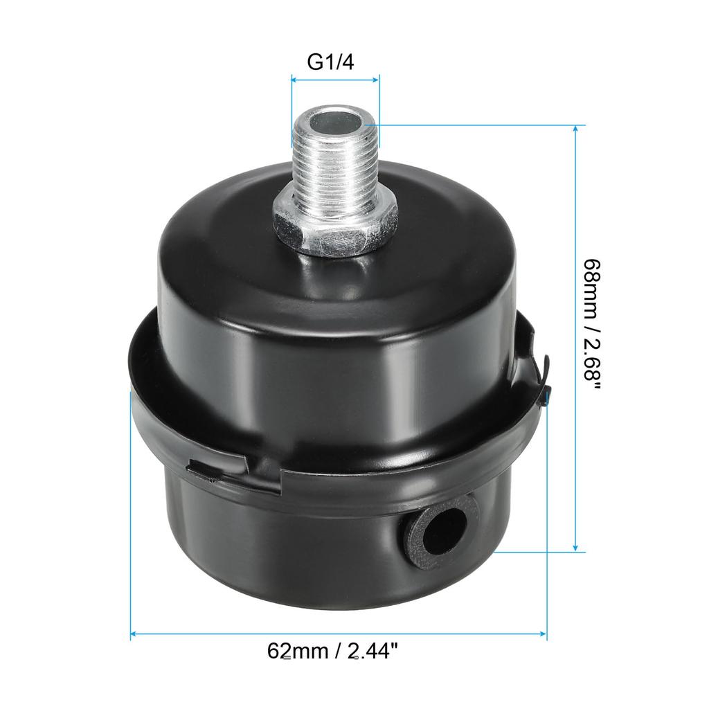 PATIKIL G1 4 Luftkompressor Schalldämpfer Filter (2 Stücke) zum Schalldämpfen von Ansauggeräuschdämpfern, Generatoren, Gebläseauslassöffnungen, Schwarz und Weiß