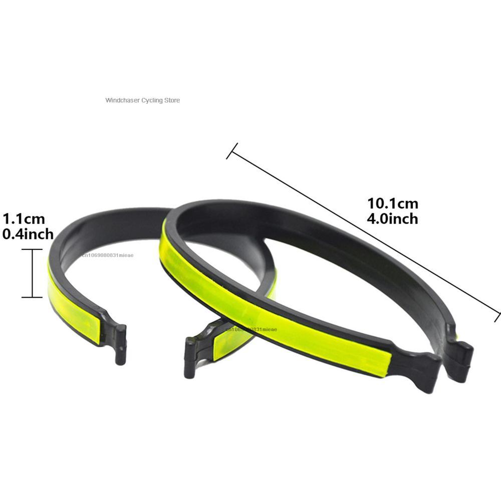 1pair ABS Reflective Trouser Clips Safety Strips Outdoor Cycling High Visibility Bicycle Pants Clip Cycling Equipment