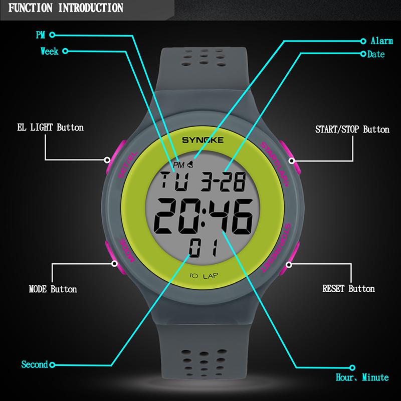 Mens Student Sports Watch Waterproof Military LED Display Multifunctional Alarm Clock Digital Watches Men reloj hombre