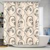Unique Line Drawing Shower Curtain Set For Bathroom Decor Modern Artistic Waterproof Fabric In Various Colors Available