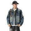 Xintang Men's Distressed Denim Jacket 2025: Trendy Ripped Retro Pique Casual Jacket