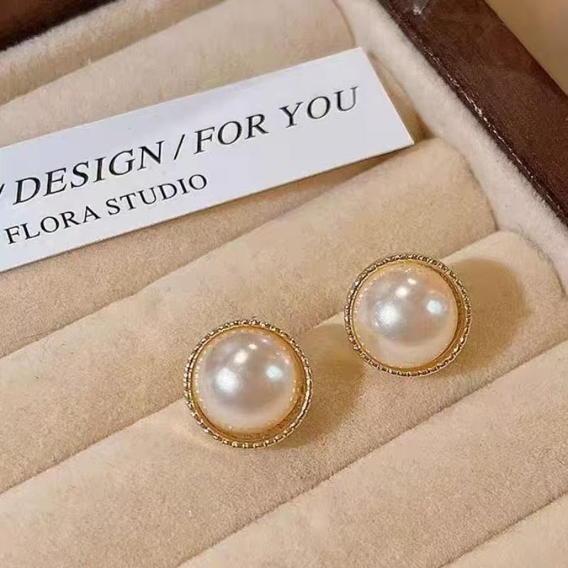 6Pairs/Set Elegant Temperament Imitation Pearl Round Square Earrings Women Daily Wear Holiday Accessories Gifts