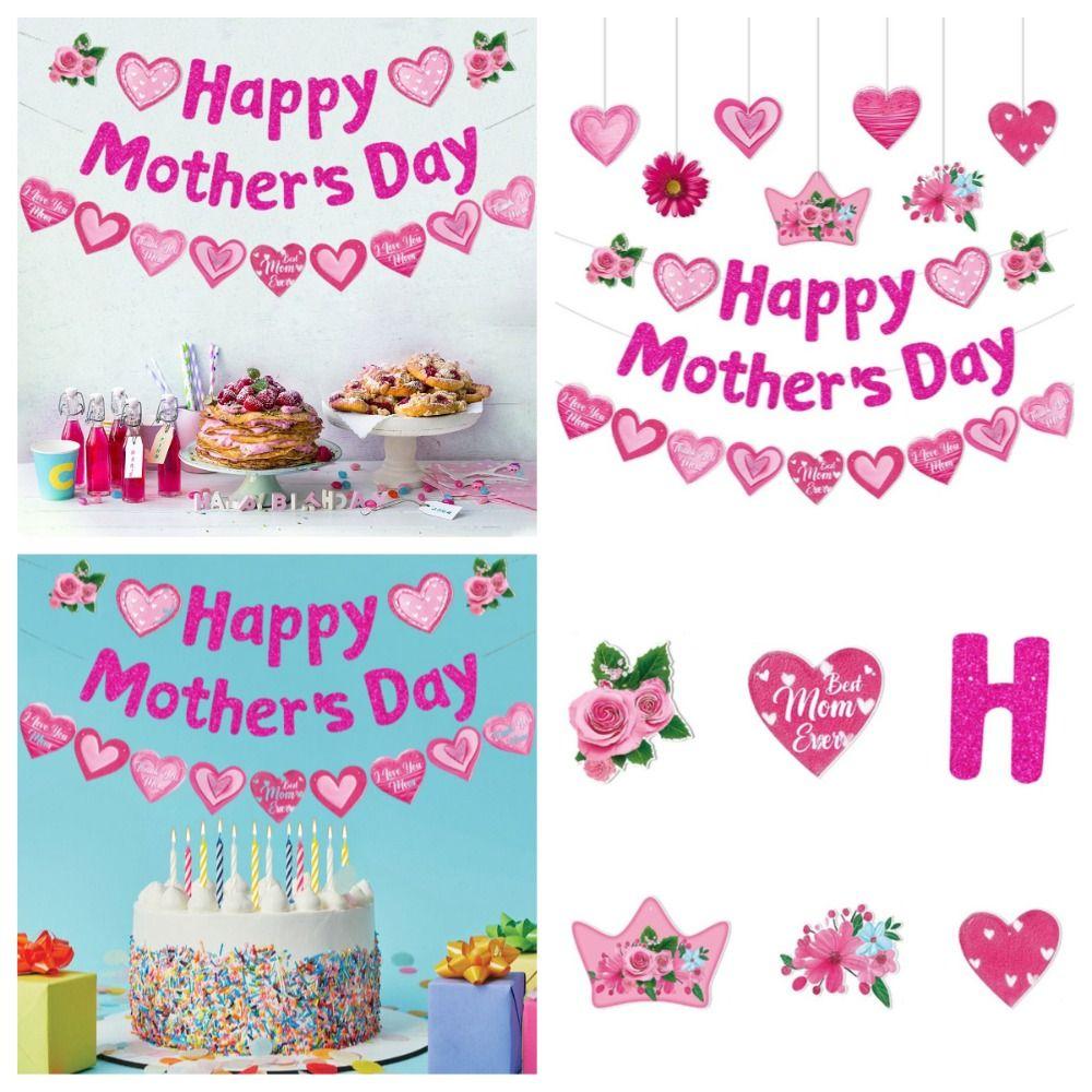 Surprise Mother's Day Hanging Paper Cards Romantic DIY Paper Pull Flags  Festival