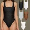Women's Ribbed Shaping Yoga Bodysuit - High Elastic, Hip-Lifting, One-Piece
