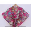 Women Cotton Pink Summer Sleepwear Beach Cover up Monkey Print Long Caftan Dress CKFTN-SCRN-FULL-BUYIT-127