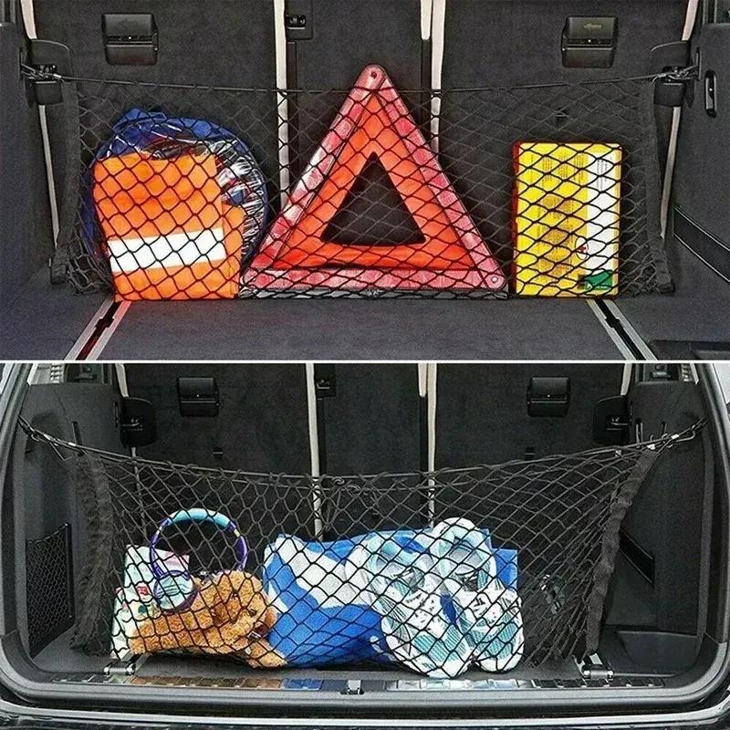 70x70 / 90x40 / 110 X 40 CM Universal Car Trunk Rear Storage Cargo Luggage Nylon Elastic Mesh Holder Stretchable Travel Pocket
