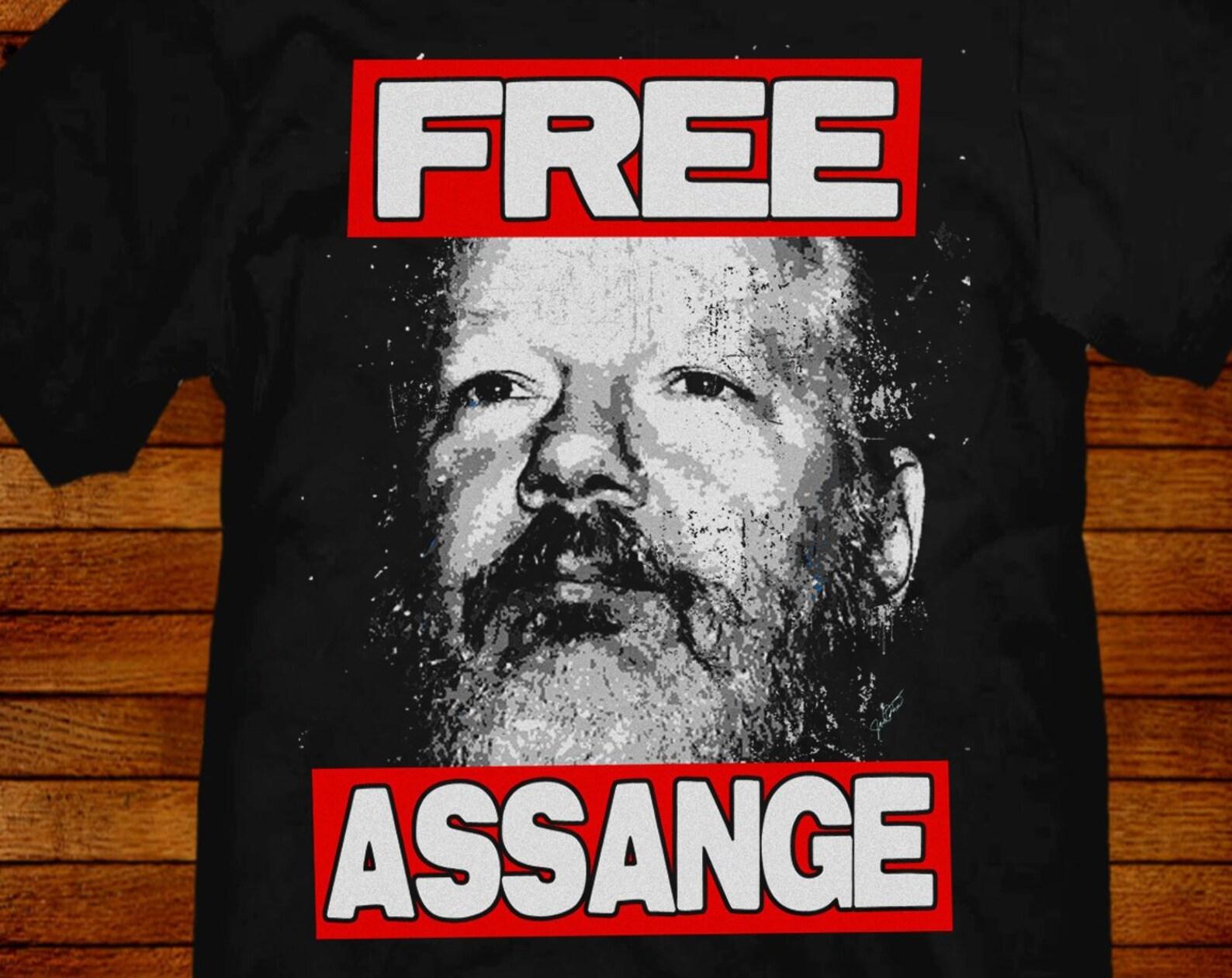 Free Assange T shirt: Jared Swart Artwork S