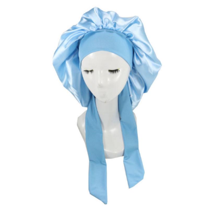 New Silky Bonnet For Sleeping Women Satin Bonnet Hair Bonnet Night Sleep Cap Scarf Wrap For Curly Hair Tie Band For CurlyHat