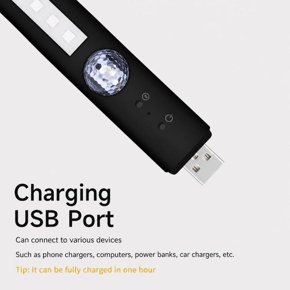 Rechargeable Car Atmosphere Lamp USB Charging RGB Led Car Interior Light  Birthday Party