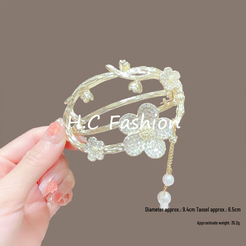 Retro Embroidered Butterfly Tassel Hair Clip for Women