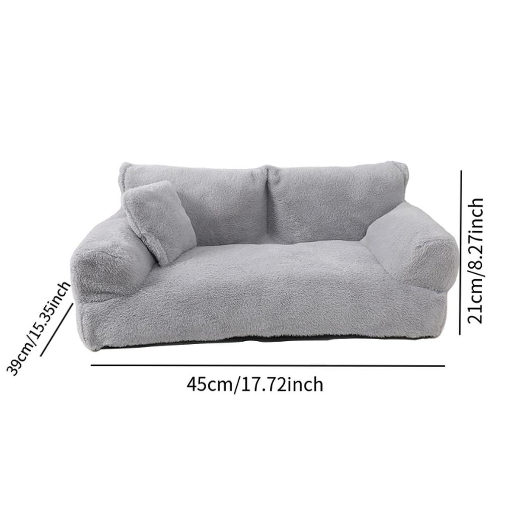 Pet Sofa Plush Comfortable Anti Skid Base All Seasons Rectangle Pet Supplies Dog Couch with Removable Cover for Kitten Pet Dog