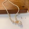 French Zircon Crown Glass Bead Necklace Fashionable Niche Design High-end Light Luxury Temperament Retro Sweater Chain