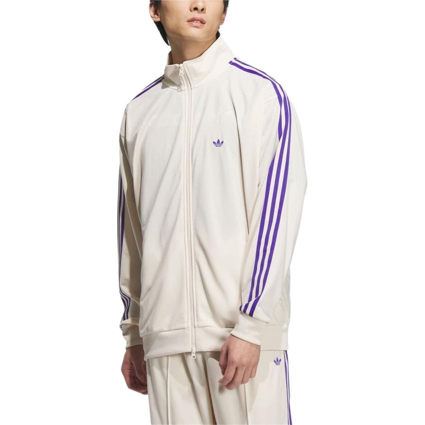 Adidas Originální tepláková souprava Beckenbauer Aw24 Unitefit Outdoorová ležérní bunda na zip Unisex bunda Magicky bílá Energetický inkoust JD5269