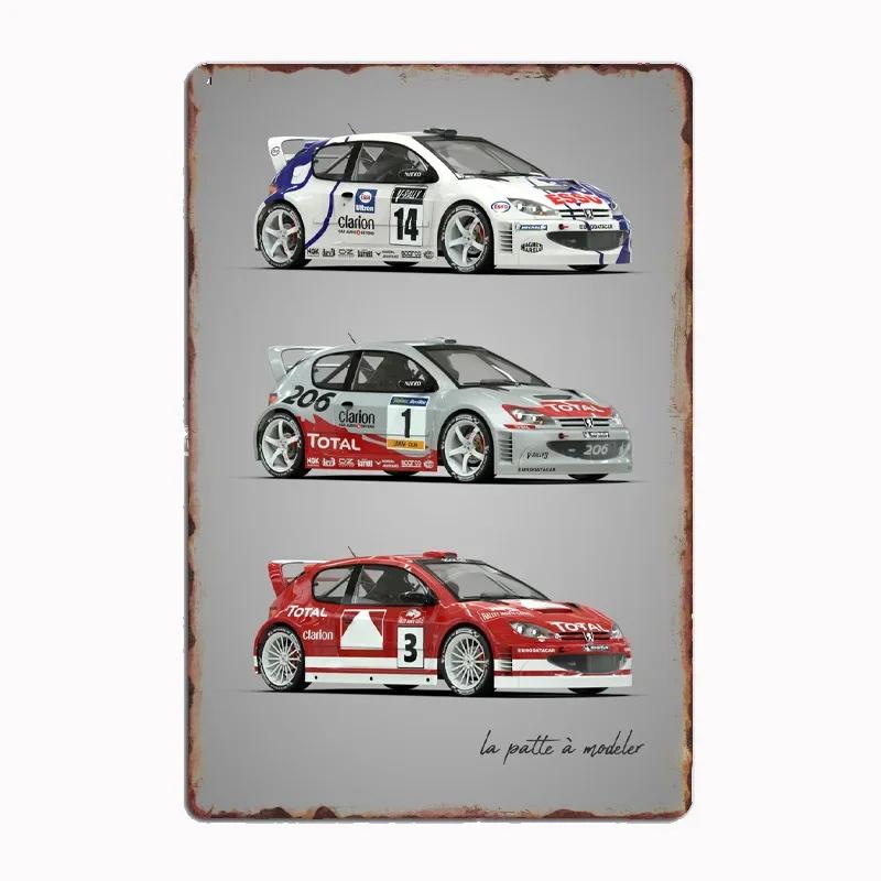 Lancia Classic Sports Quattro S1Rally Car Blueprints Metal Plaque Poster Club Home Bedroom Bar Tin Sign Room Decor Wall Decor