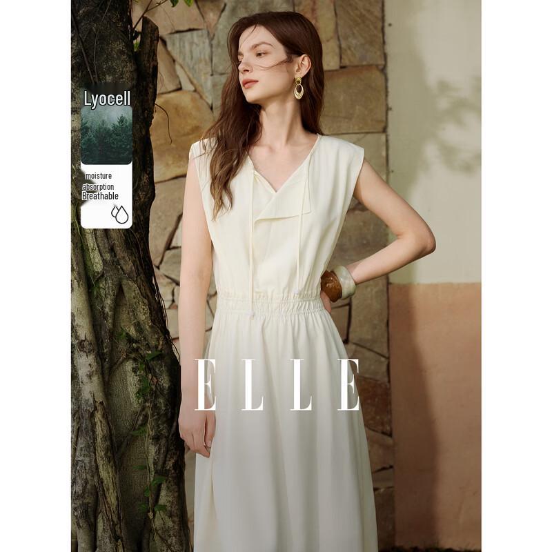 ELLE Lyocell Tencel Elegant Sleeveless Dress L
