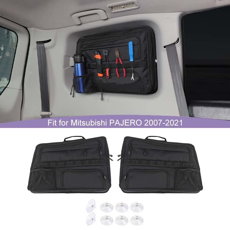 Kofferraum Heckscheibe Seitenaufbewahrungstasche Organizer Passend für Mitsubishi PAJERO 2007-2021 Verstauen Aufräumen Autozubehör