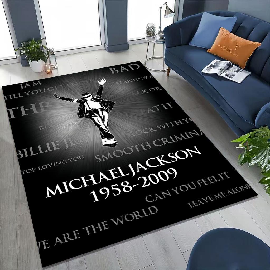 Fashion MJ Michael Jackson King of Pop Art Rug for Bedroom Living Room Sofa Home Doormat Decor, Large Kids Non-slip Floor Mat